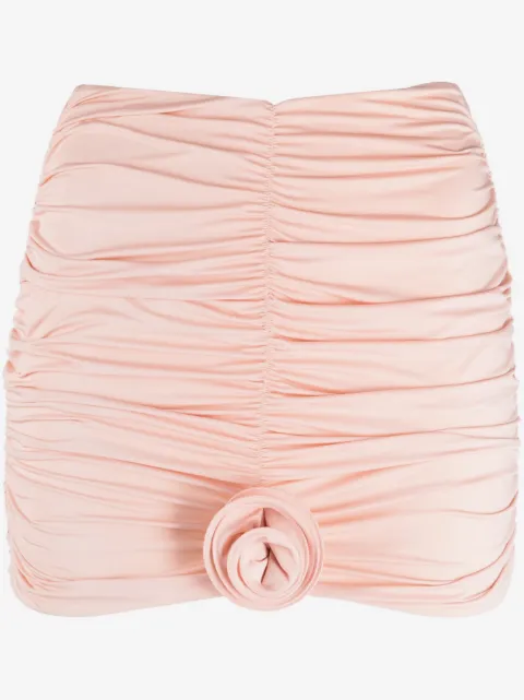 La Reveche minifalda Lilibet fruncida con aplique floral