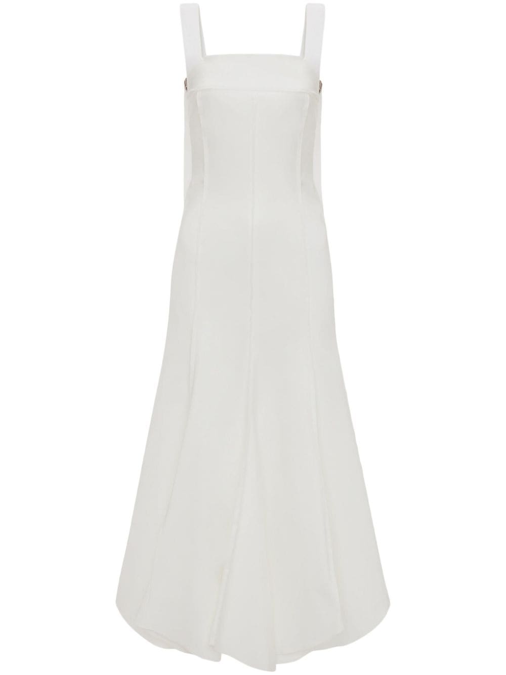 Victoria Beckham Strappy Organic Cotton Midi Dress In White