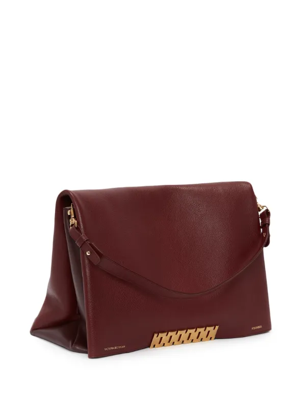 Victoria Beckham Jumbo-chain Leather Pouch | Brown | FARFETCH
