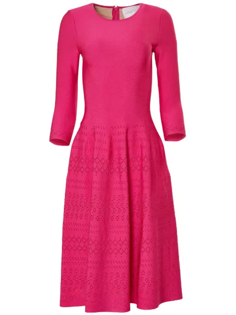 Carolina Herrera pointelle-knit midi dress