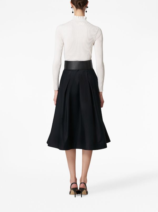 Midi skirt clearance button front