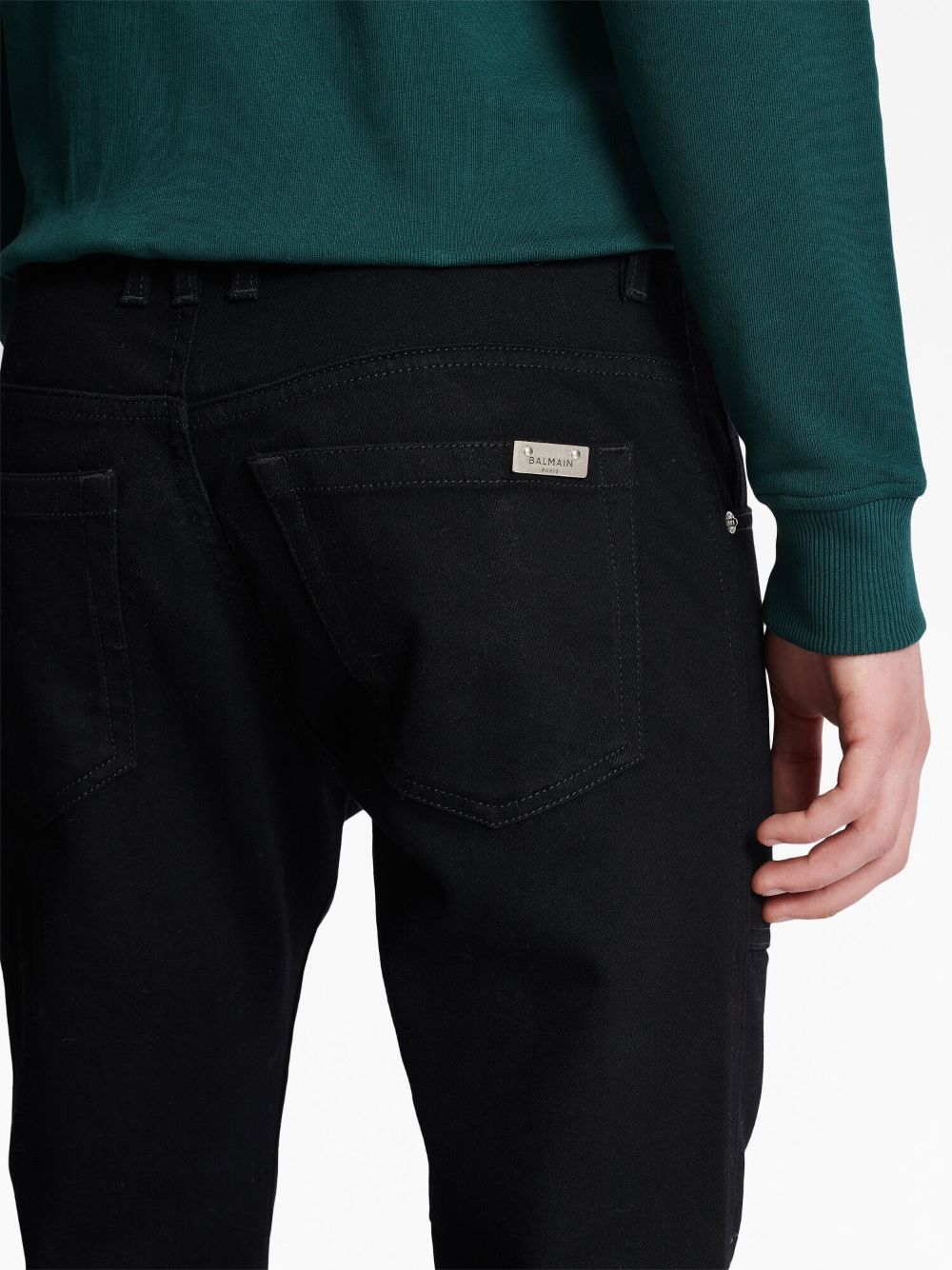 Balmain seam-detail slim-fit jeans Men