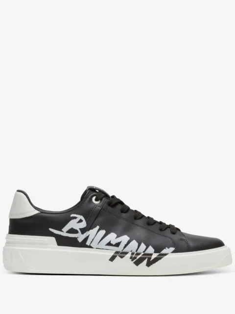 Balmain baskets lacées à logo imprimé
