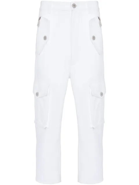 Balmain logo-plaque cargo-style cropped trousers