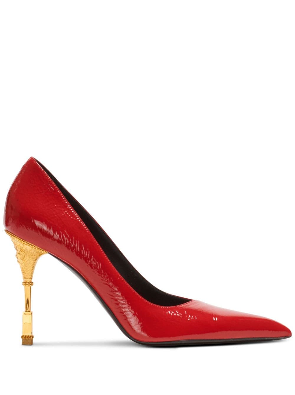 Balmain Patent Moneta Sandals 95 In Red