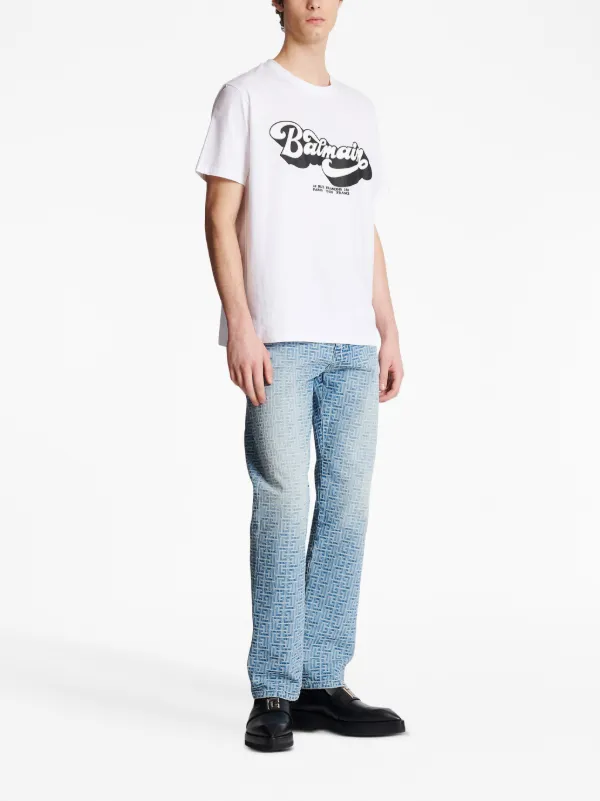 Balmain 70s logo-print T-shirt | White | FARFETCH