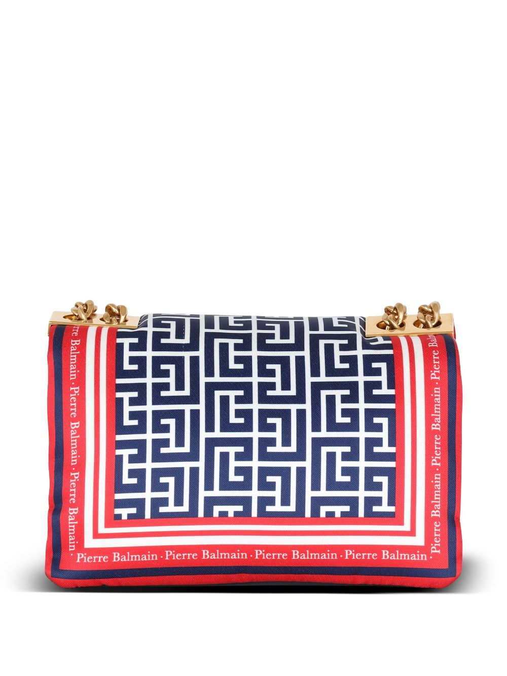 Shop Balmain Small 1945 Soft Monogram Shoulder Bag In Multicolour