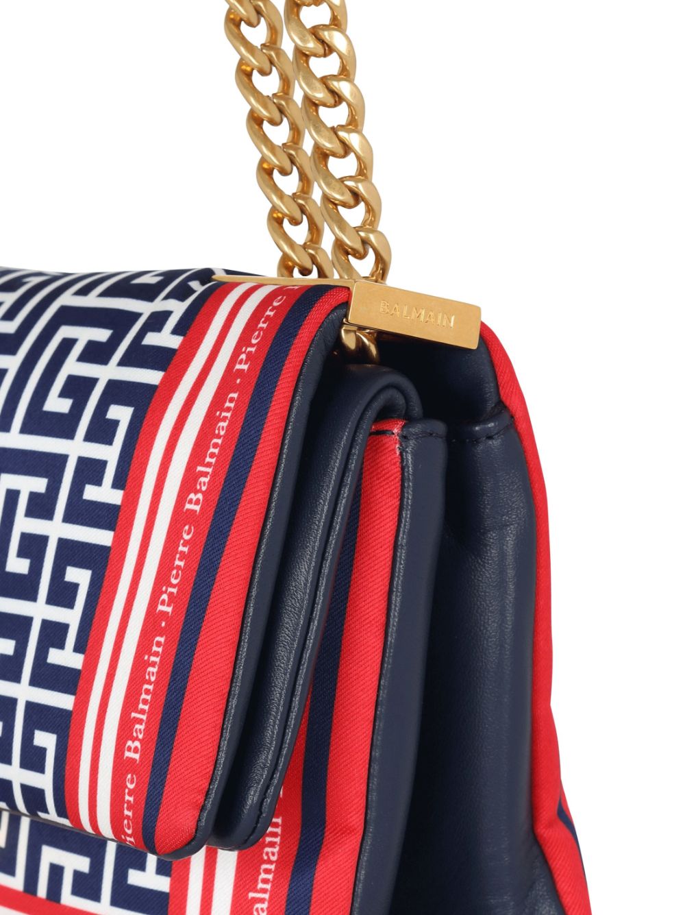 Shop Balmain Small 1945 Soft Monogram Shoulder Bag In Multicolour