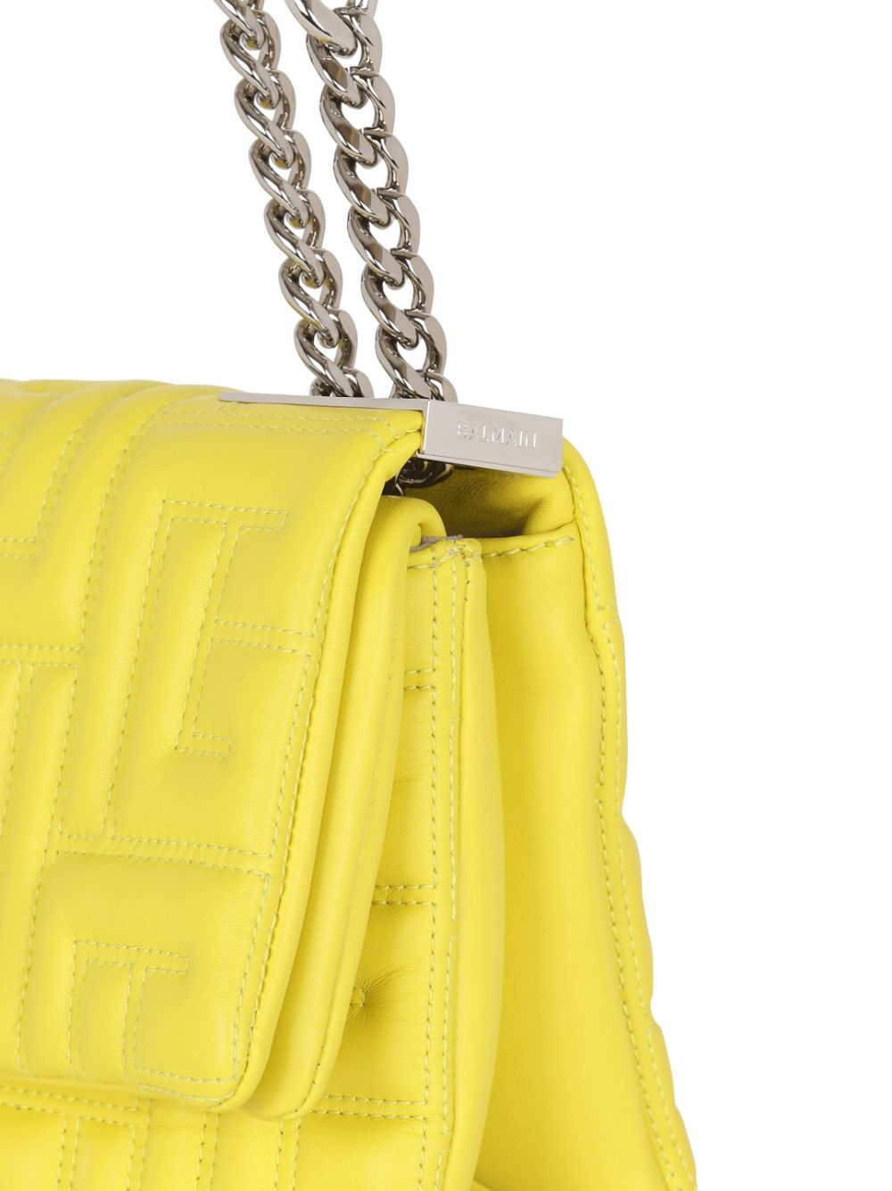 Shop Balmain Small 1945 Soft Leather Shoulder Bag In Yellow