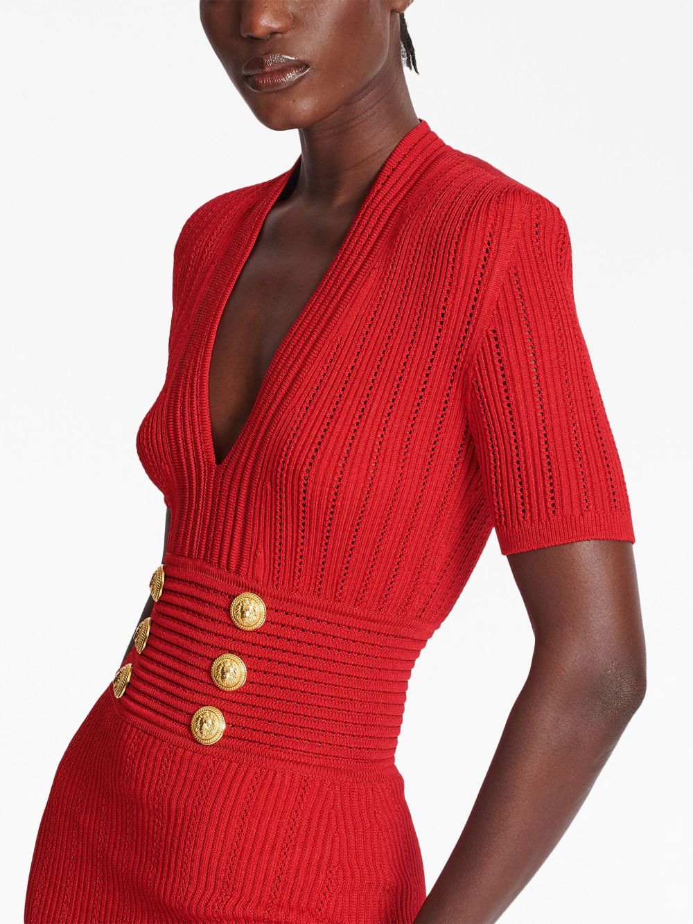 Balmain V-neck knitted dress Women