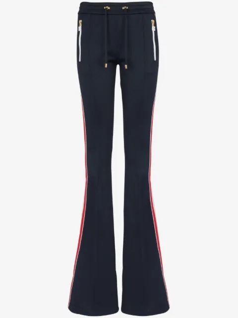 Balmain stripe-detail flared trousers