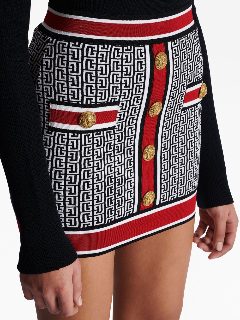 Affordable Balmain monogram knitted miniskirt Women