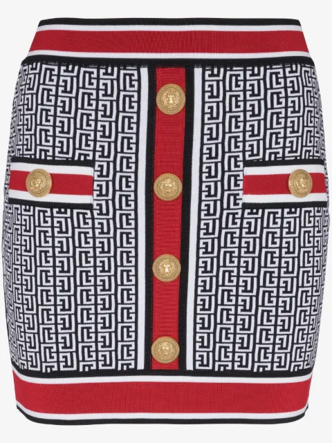Balmain monogram knitted miniskirt