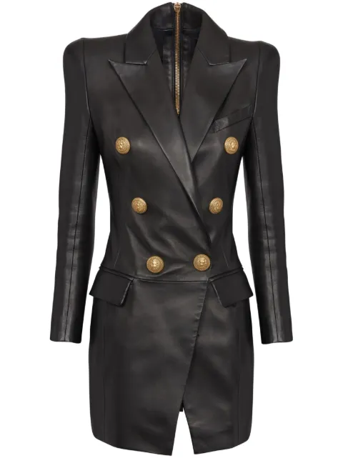 Balmain leather blazer mini dress