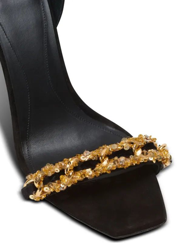 Balmain 95mm Uma chain-embellished Sandals | Black | FARFETCH Balmain 95mm Uma chain-embellished Sandals | Black | FARFETCH