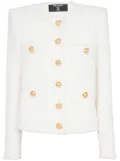 Balmain single-breasted tweed jacket - White