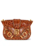 Balmain Blaze crocodile-embossed shoulder bag - Brown