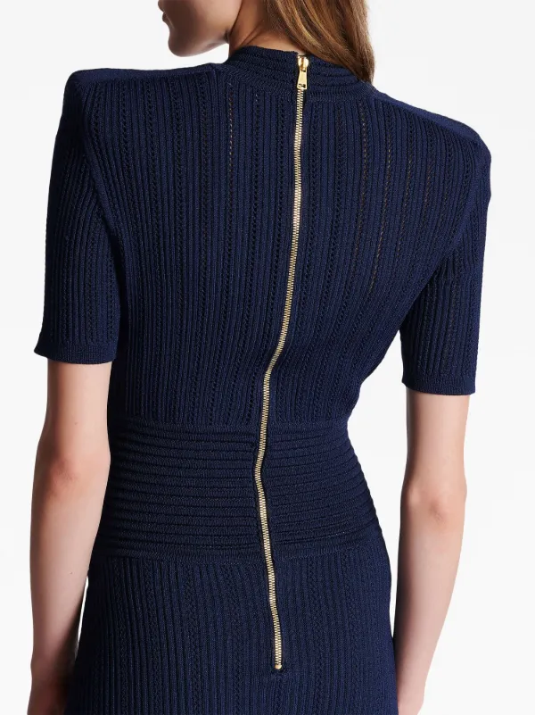 ワンピース BALMAIN KNITTED V-NECKED DRESS NWT Balmain long sleeve knit mini dress V-neck | eBay