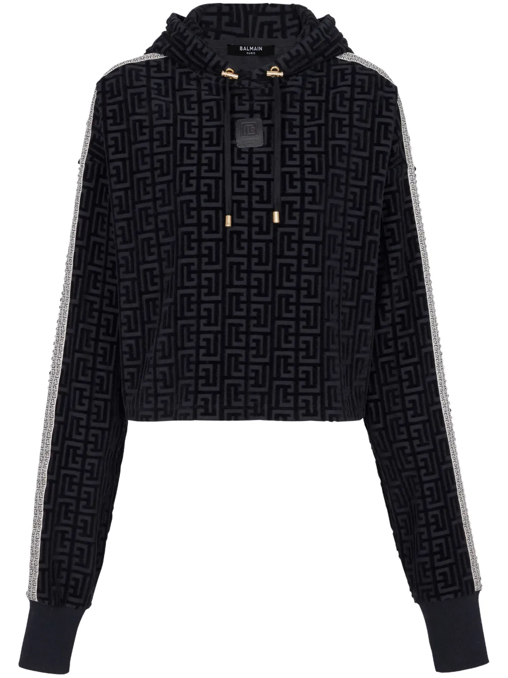 Balmain hoodie con monograma y cierre | negro | Image 1