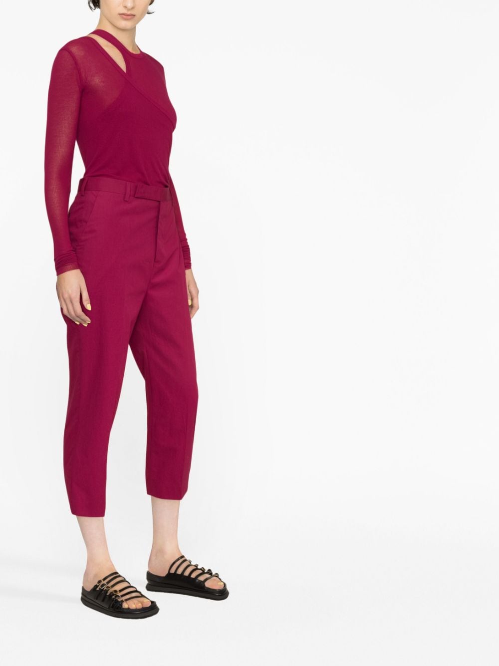 Shop Rick Owens High-waist Cropped Trousers In Pink