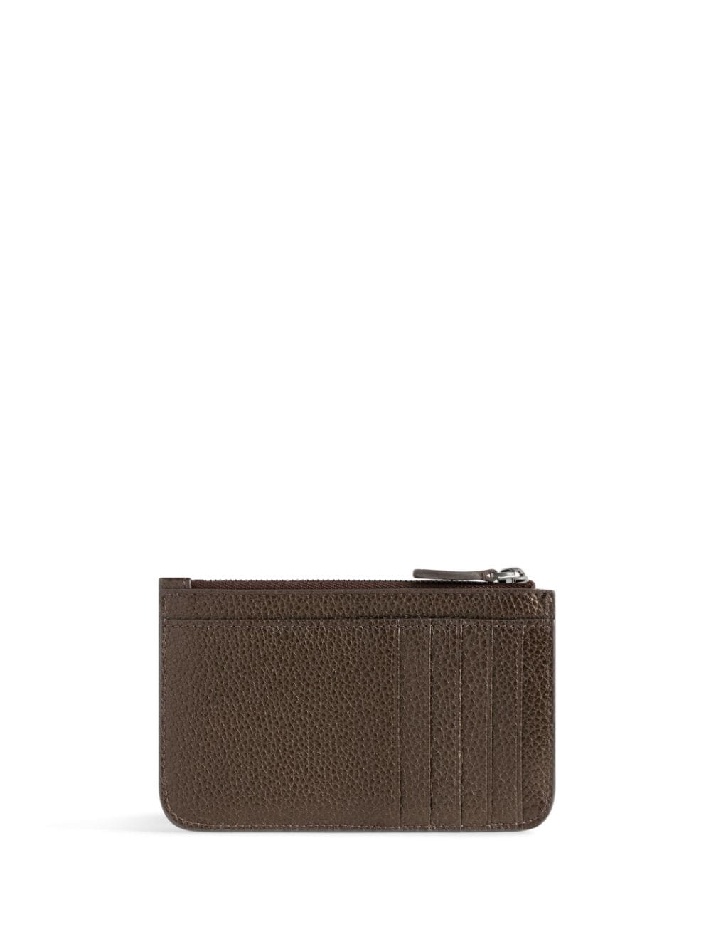 Shop Balenciaga Logo-print Leather Cardholder In Braun