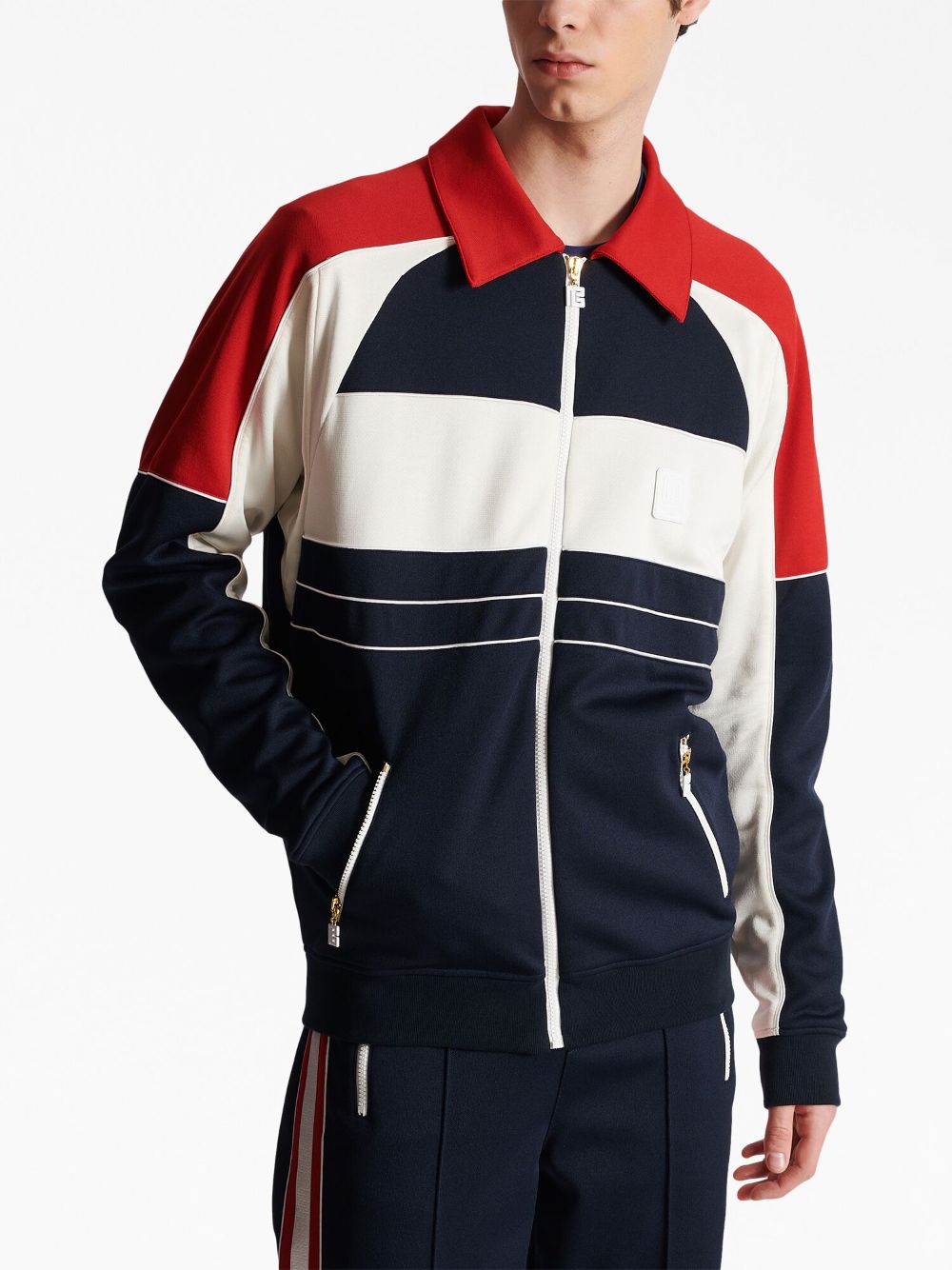 Balmain logo-badge track jacket Men