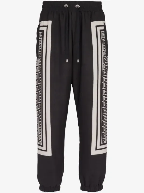 Balmain monogram-scarf drawstring track pants