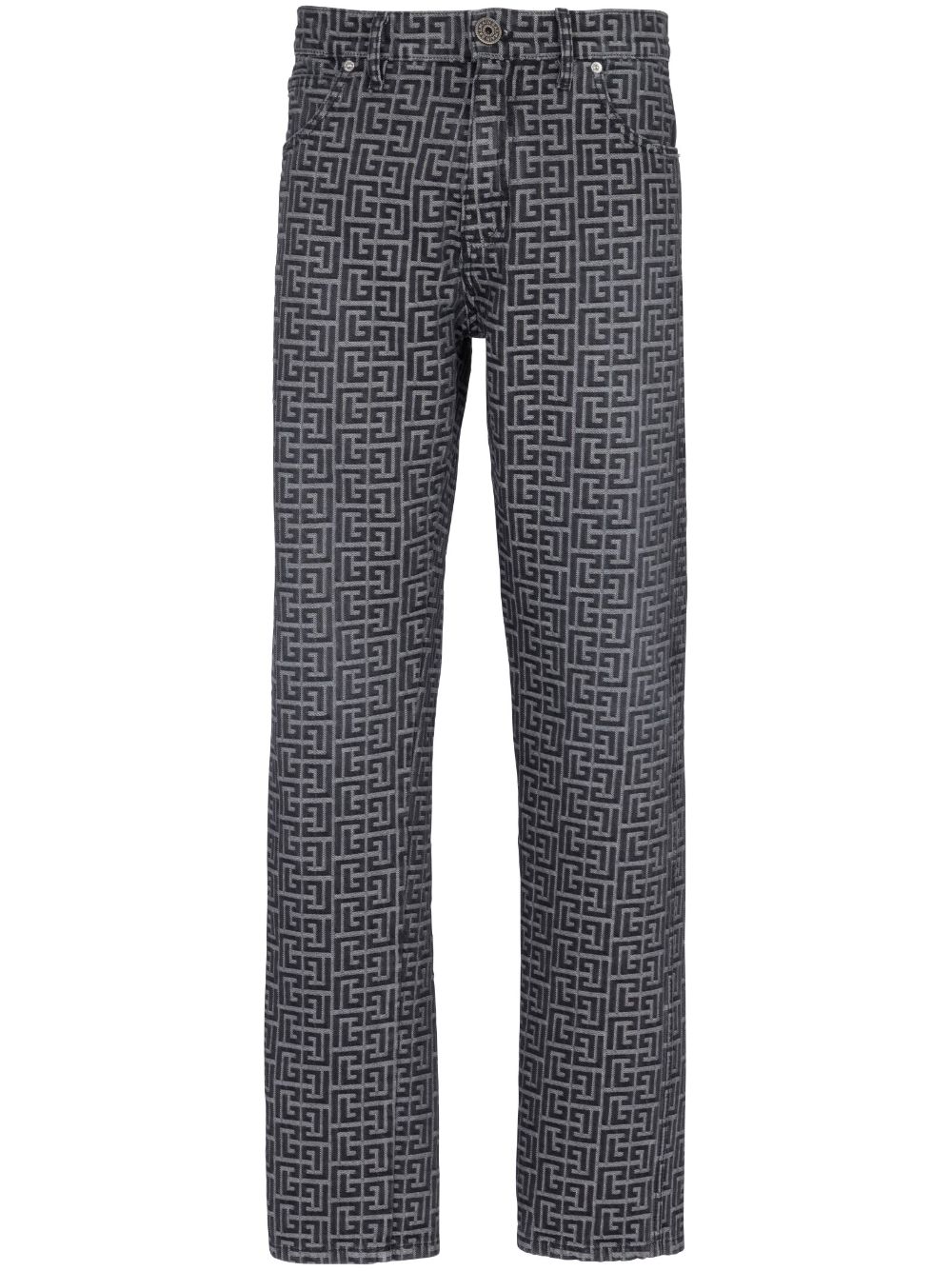 monogram jacquard straight-leg jeans