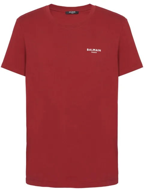 Balmain flocked-logo organic cotton T-shirt