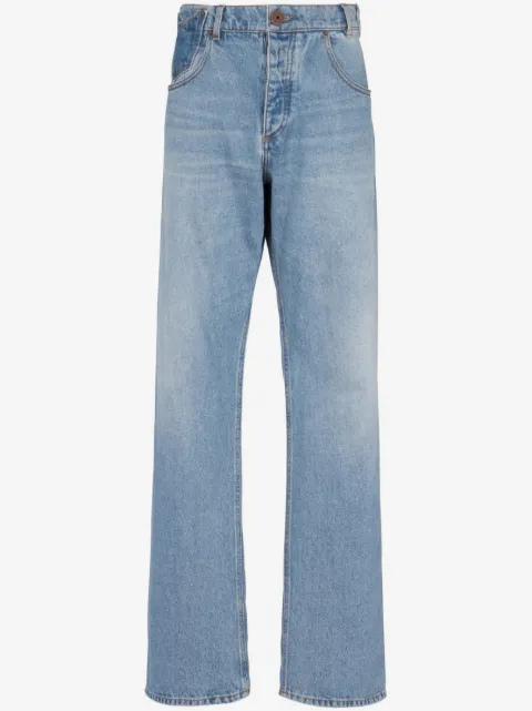 Balmain contrast-pocket wide-leg jeans