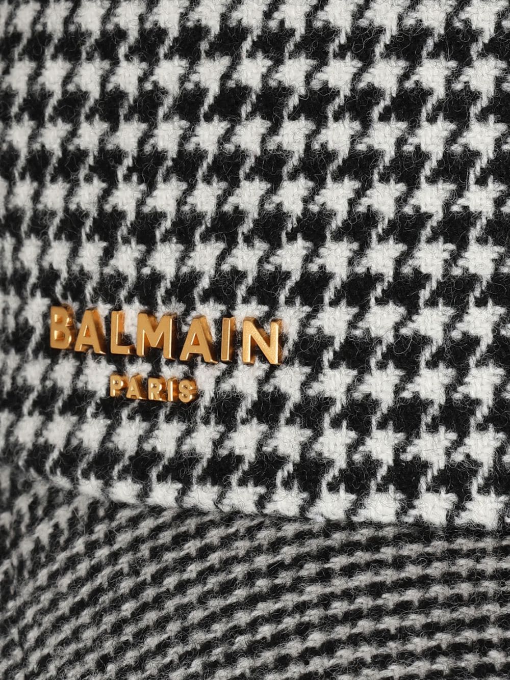 Shop Balmain Houndstooth-pattern Curved-peak Cap In White