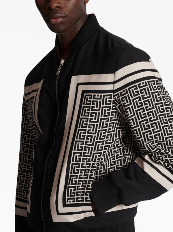 Balmain Men's Reversible Monogram Bomber Jacket