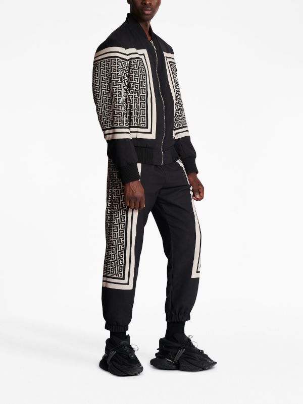 Balmain monogram-print Reversible Bomber Jacket - Farfetch