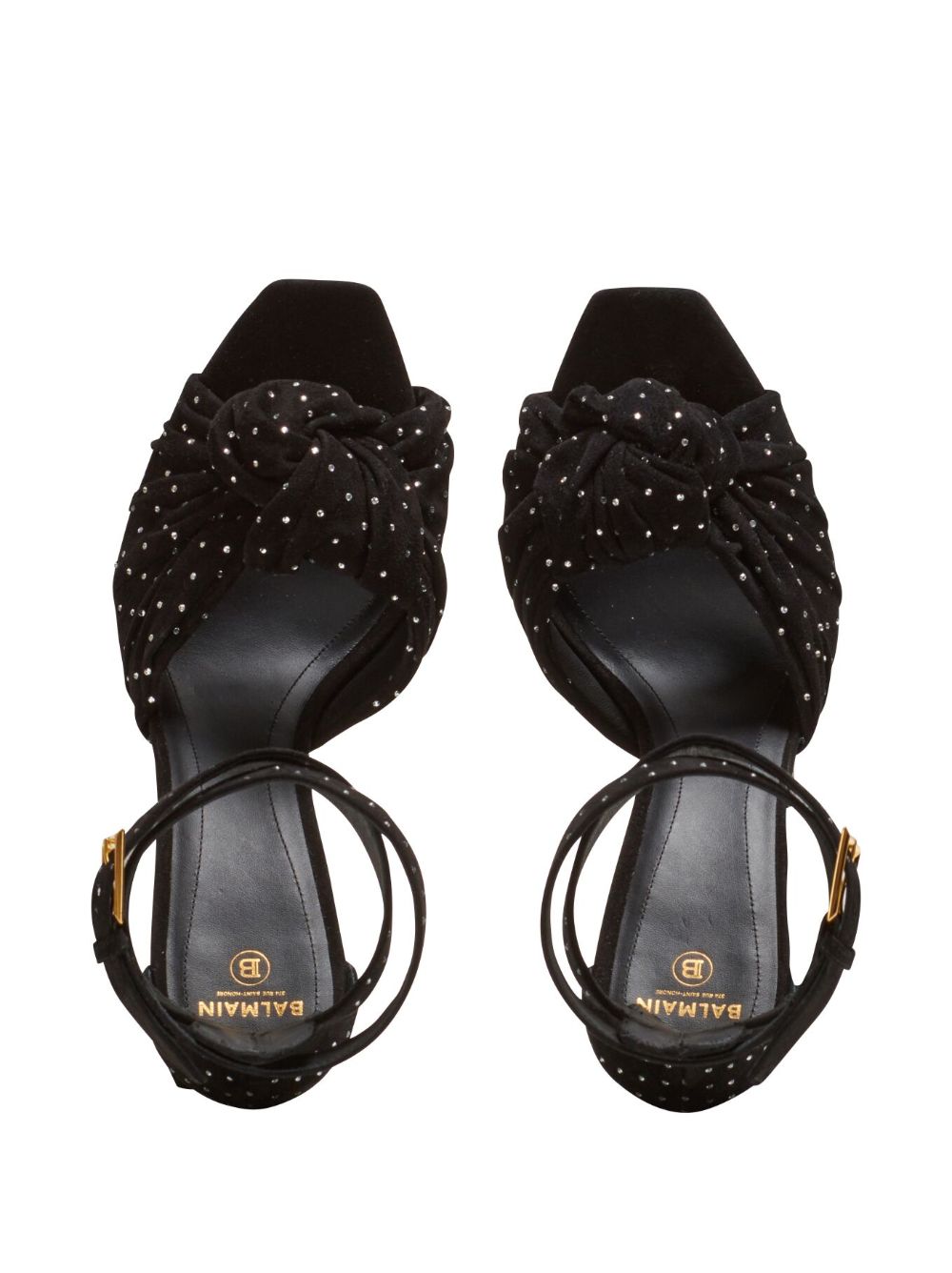 Shop Balmain Ava Crystal-embellished Sandals In Eac