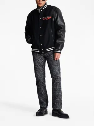 BALMAIN リバーシブル コットン ボンバージャケット Cotton bomber jacket with vintage Balmain logo black black