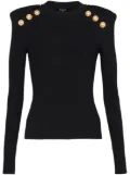 Balmain shoulder-pad sweater - Black