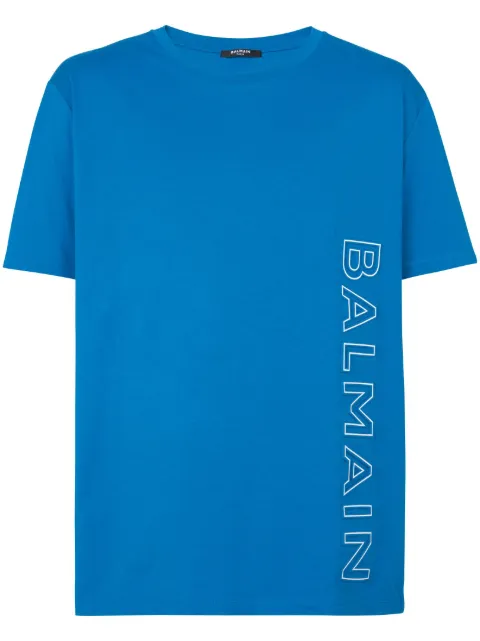 Balmain playera manga corta con logo estampado