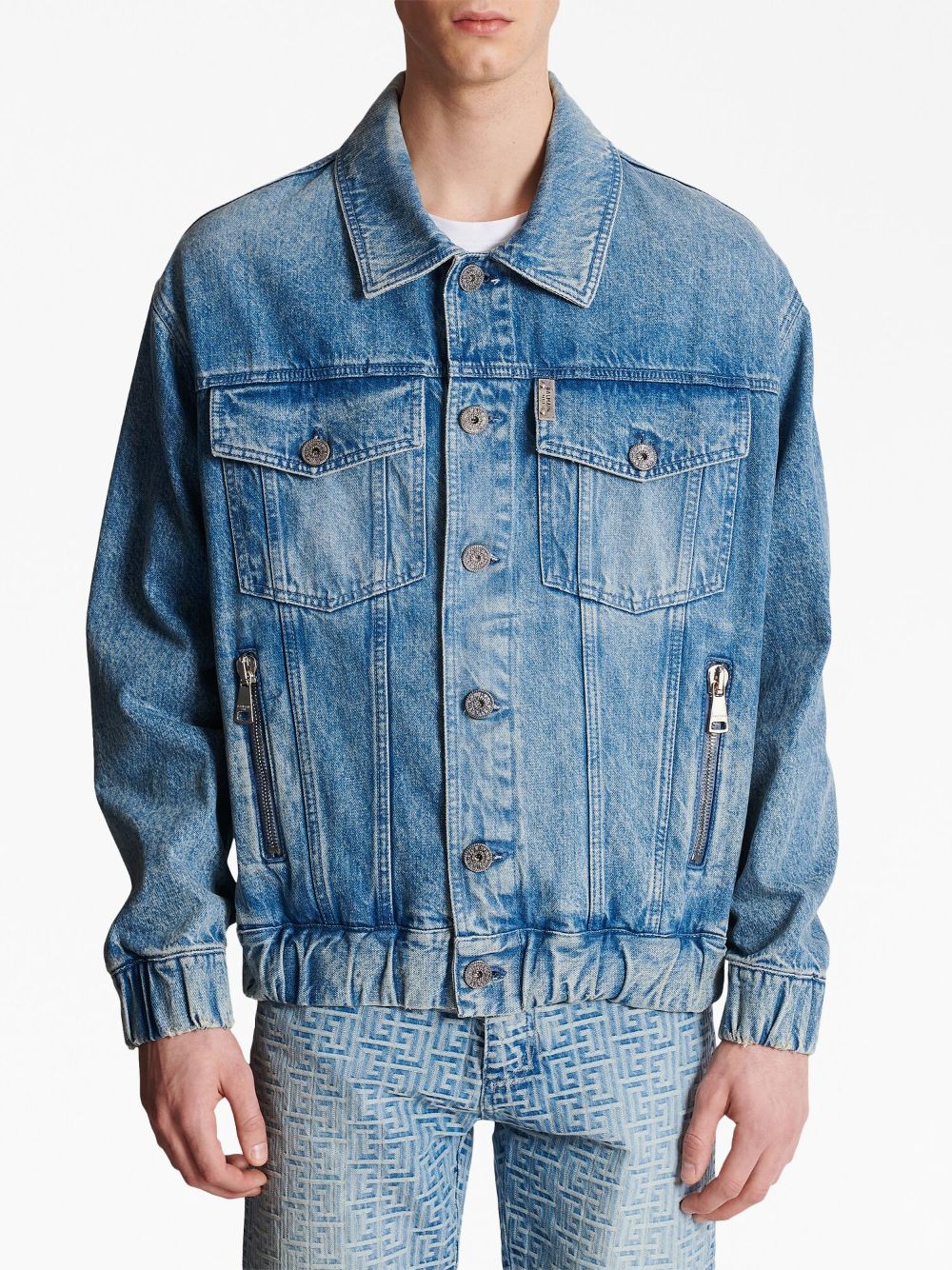 Balmain 70s logo-patch denim jacket Men