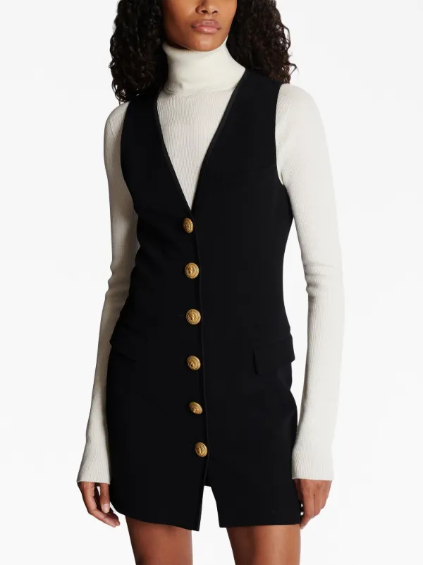 Balmain ボタンフロント ミニドレス | ブラック | FARFETCH JP