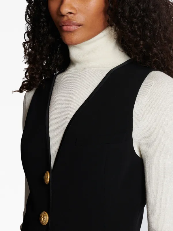【関税込み】Balmain ブラック ボタン ミニドレス Balmain ボタンフロント ミニドレス | ブラック | FARFETCH JP