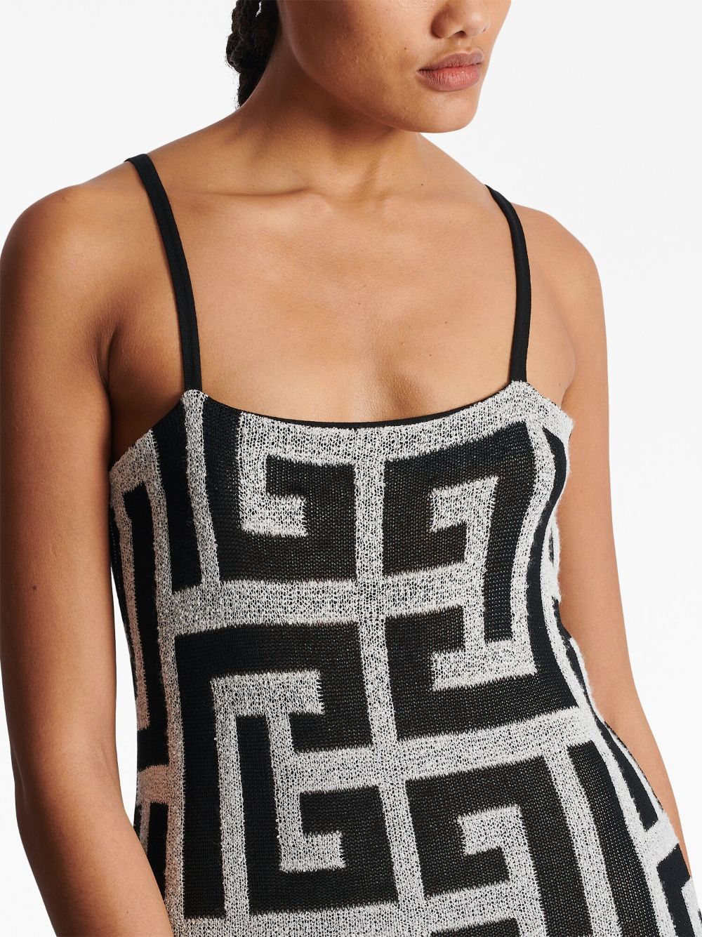 Balmain monogram-jacquard midi dress Women