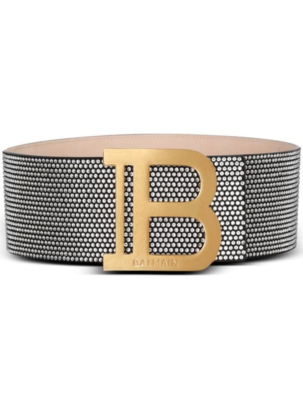 Balmain crystal-embellished logo-buckle Belt - Farfetch