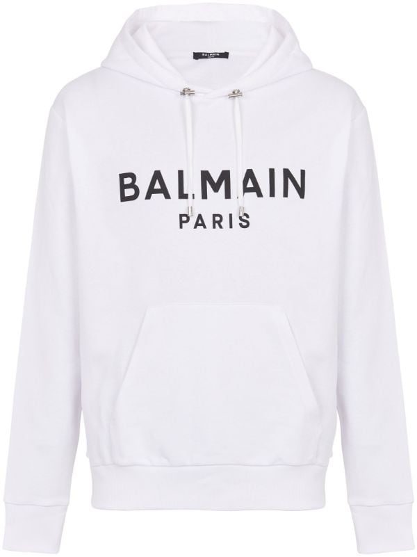 Eco-designed cotton sweatshirt with Balmain Paris logo print - Men