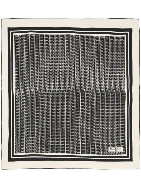 Balmain monogram-pattern Silk Scarf - Farfetch