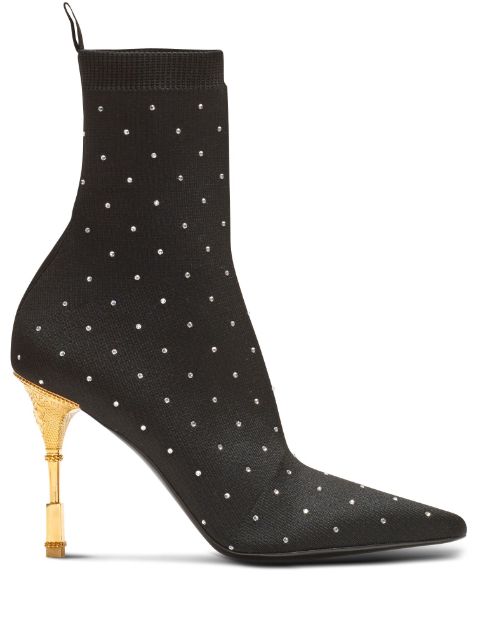 Balmain Moneta crystal-embellished ankle boots