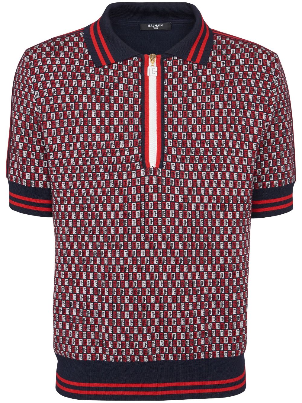 Image 1 of Balmain Monogram wool polo shirt