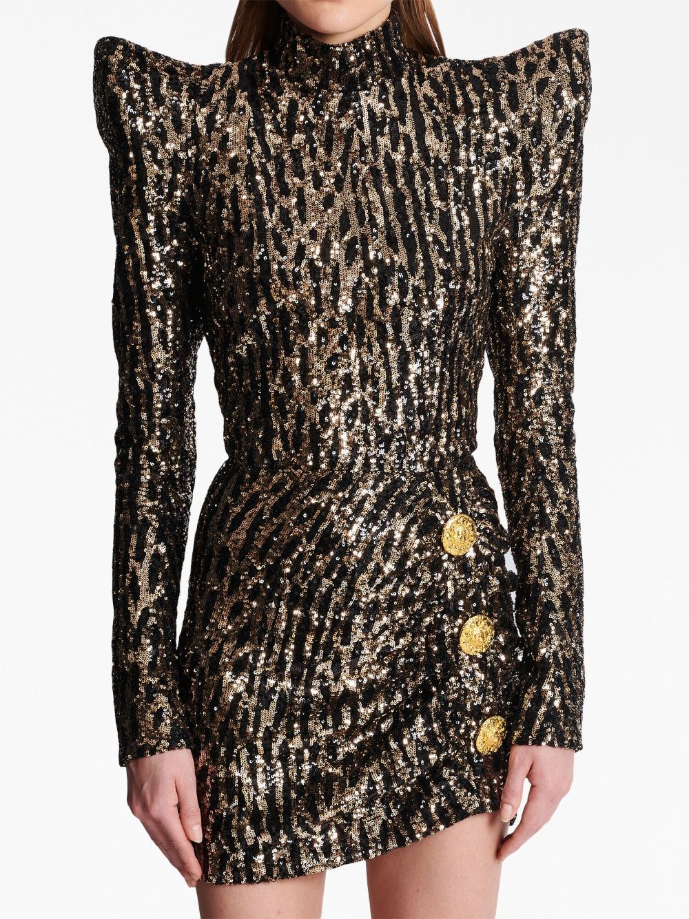 Balmain animal print discount sequin cocktail dress