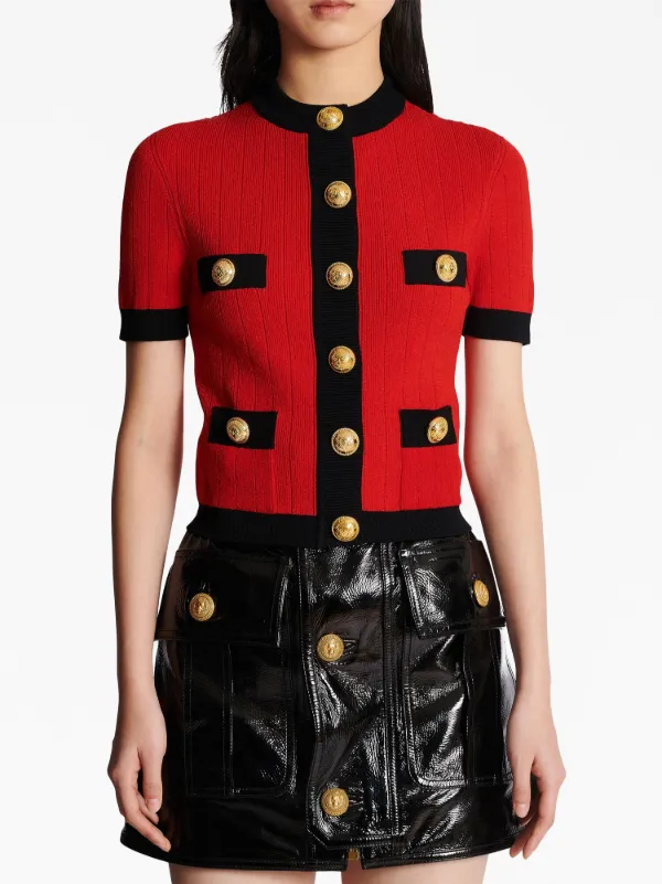 Balmain short-sleeve Cropped Cardigan - Farfetch