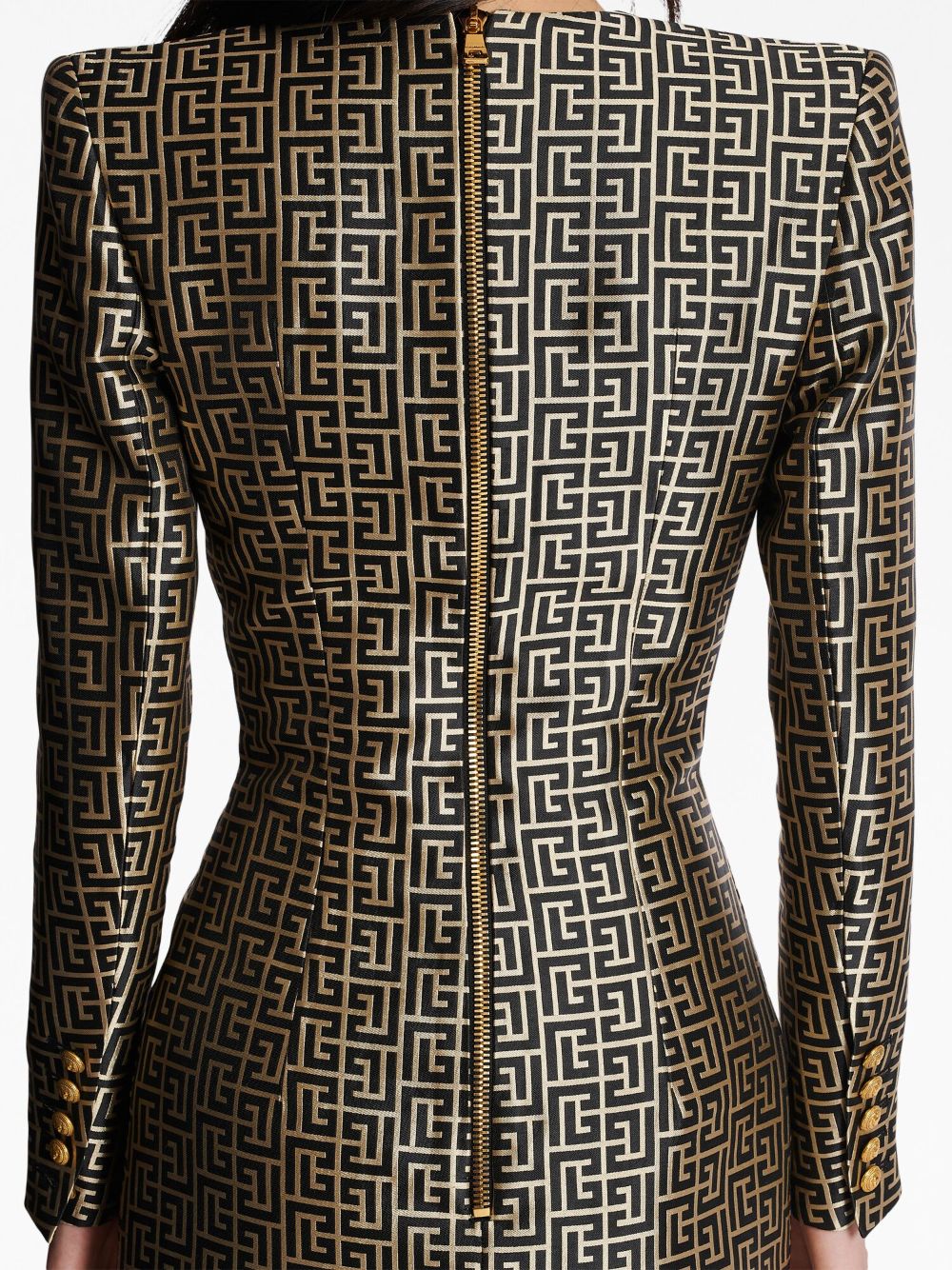 Balmain monogram-print blazer minidress Women