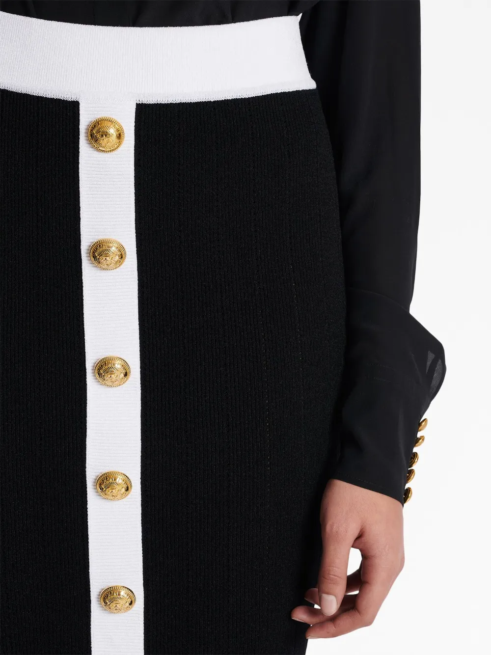 ★BALMAIN★ボタンニットスカート Balmain ボタン ニットスカート | ブラック | FARFETCH JP